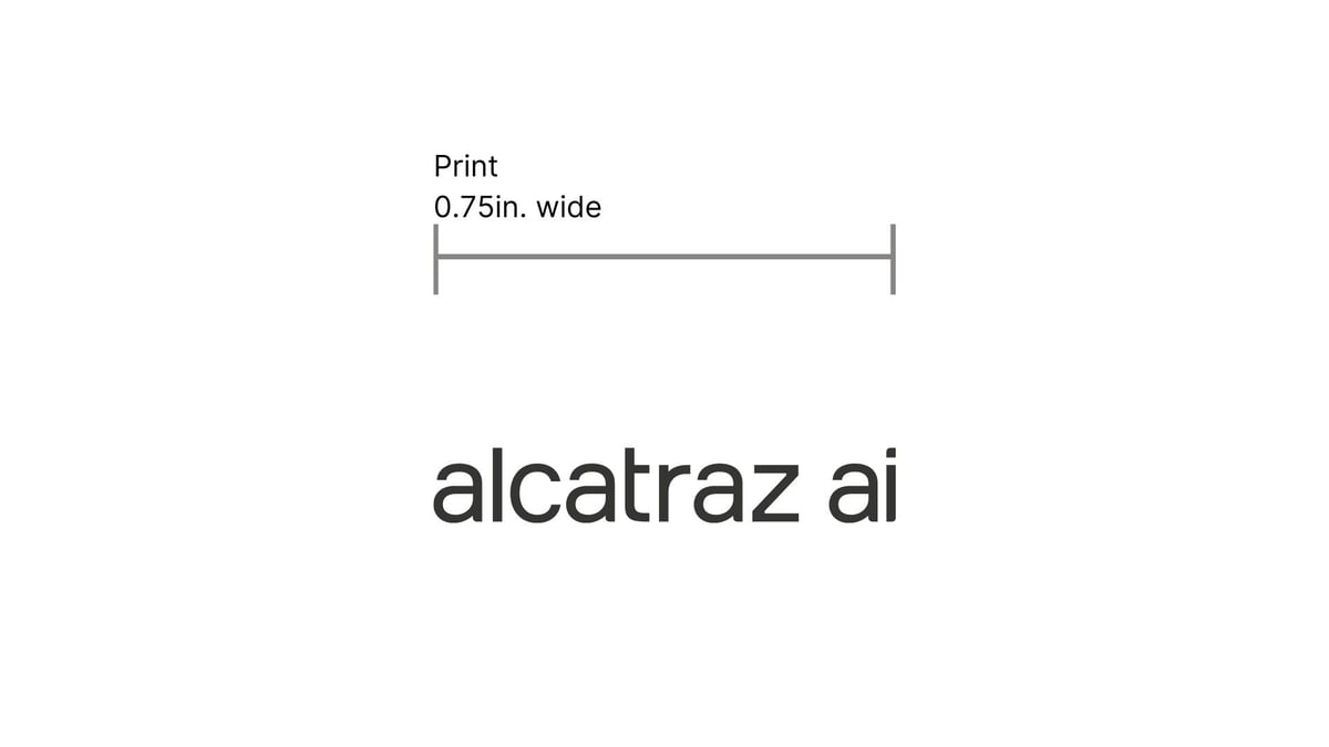Alcatraz AI minimum logo size - print