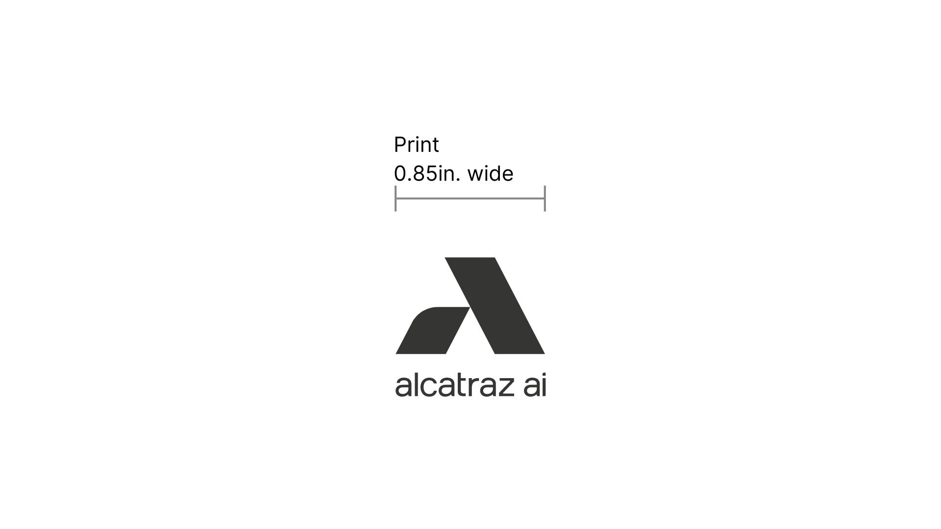 Alcatraz AI vertical logo minimum size for print