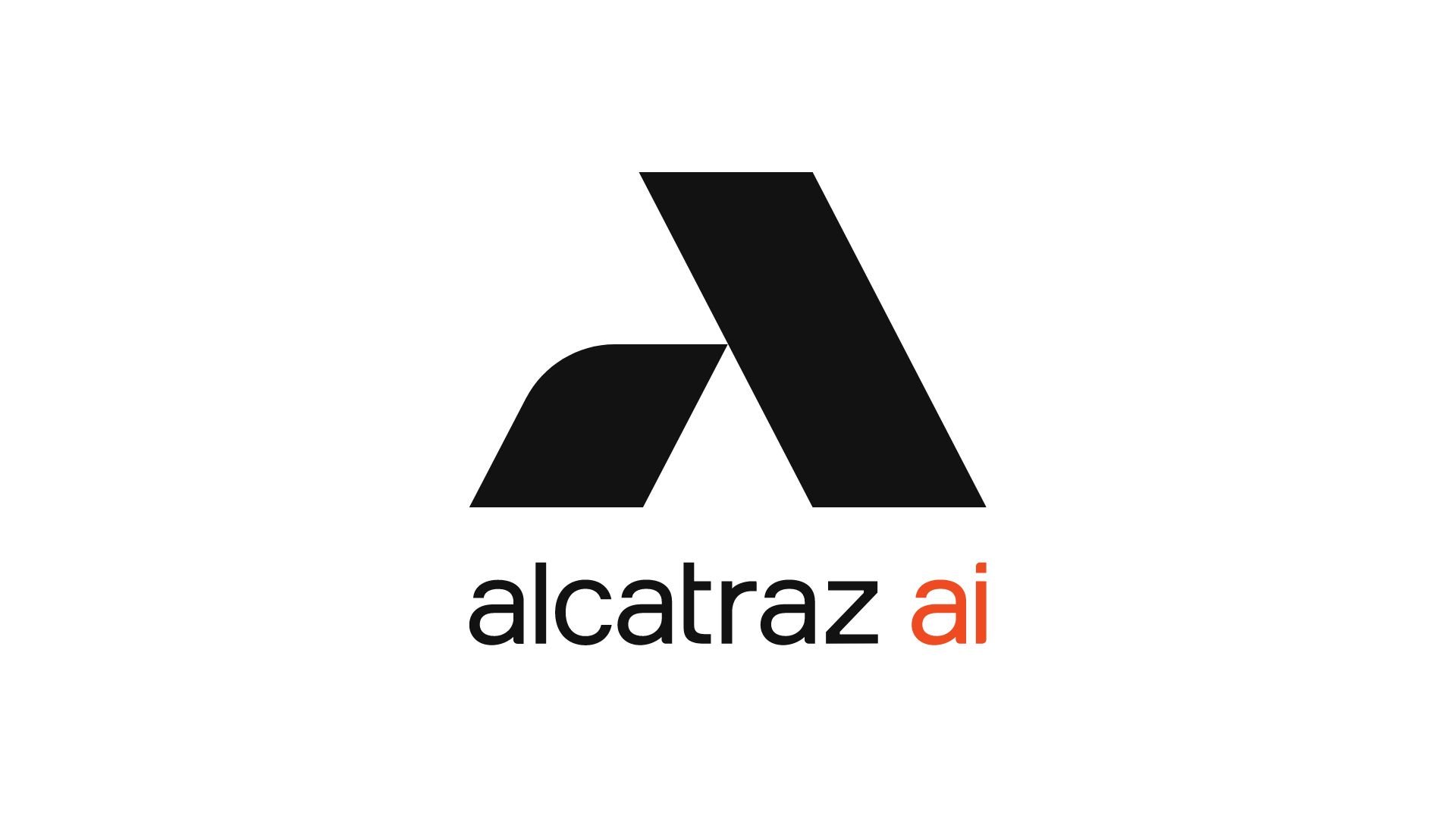 Alcatraz AI black and warm red vertical logo