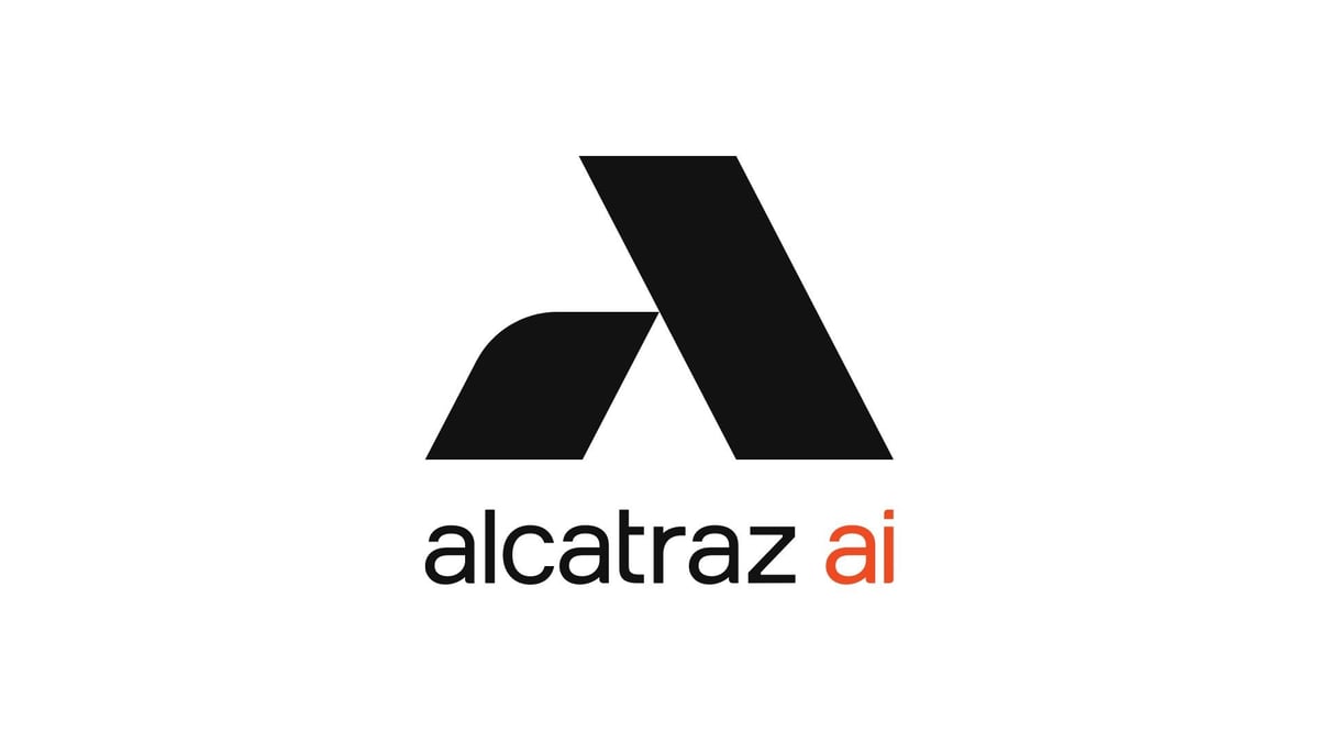 Alcatraz AI black and warm red vertical logo
